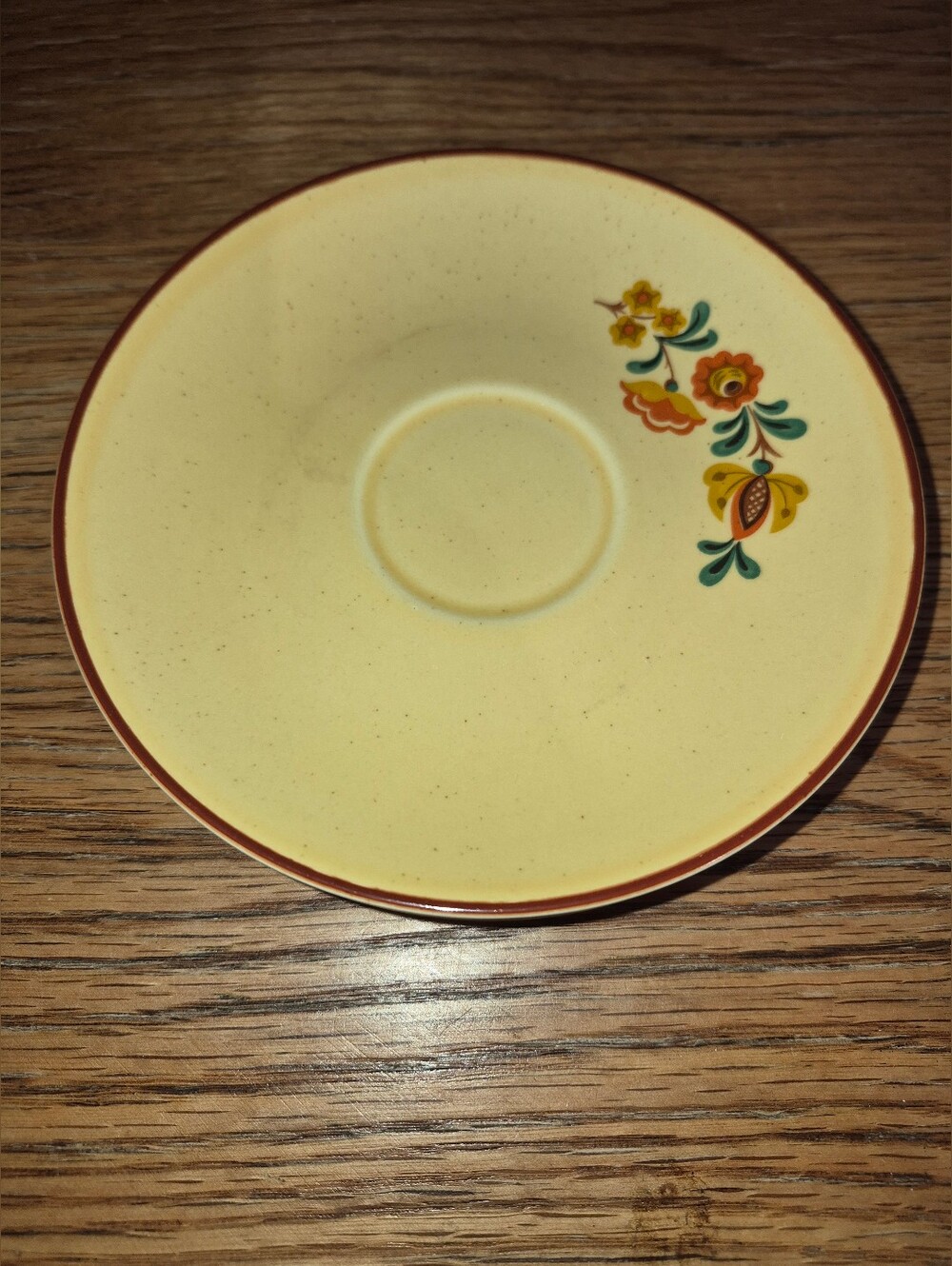 4 Vintage Ceramic Saucers By Taylor Smith & Taylor, Reveille Pattern, 1960s